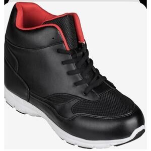 Sz 7 CALTO G3332 - 4 Inch Elevator Height Increase Black & Red Shoes Sneakers